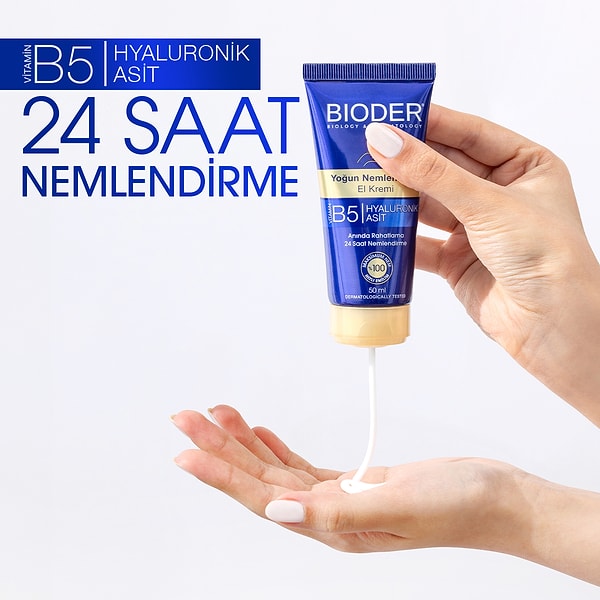 1. 24 Saat nemlendirme özelliği ile Bioder El Kremi