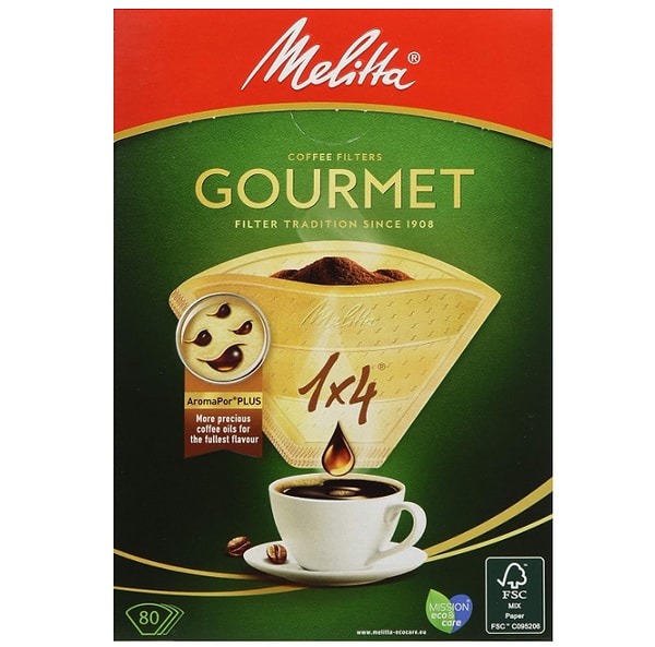 2. Melitta 1x4 Gourmet Filtre Kağıdı, 80 Adet