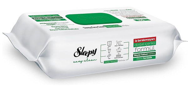 5. Sleepy Easy Clean Beyaz Sabun Katkılı Yüzey Temizlik Havlusu, 100 Yaprak