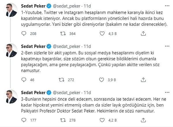 Bir süre sonra YouTube yayınlarına ara vermiş ve Twitter'a yönelmişti.