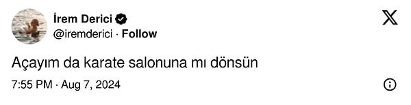 Şarkıcının "DM kutunu aç yürümemize izin ver" diyen takipçisine Derici'den ilginç bir cevap geldi.