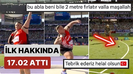 Kadınlar Gülle Atma Dalında Yarışan Milli Sporcumuz Emel Dereli'nin İlk Hakkında 17.02 Atttığı Anlar