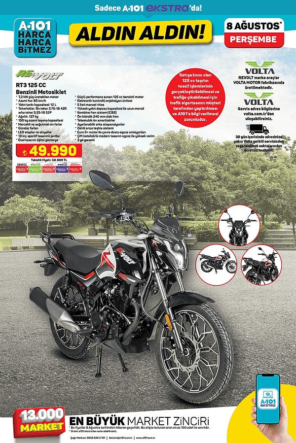 Re Wolt Benzinli Motosiklet 49.990 TL