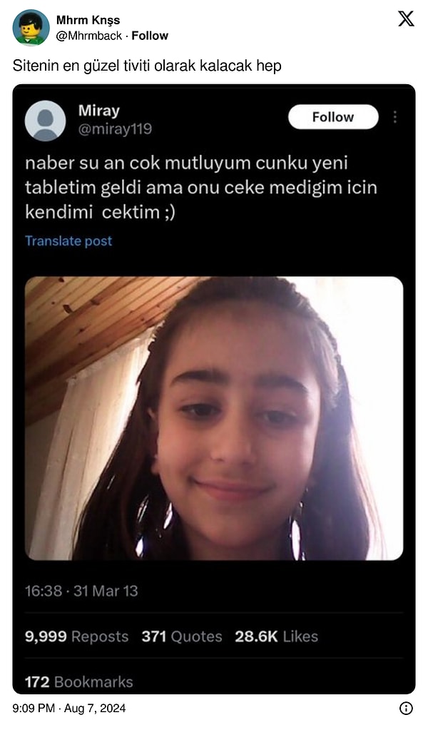 En naif paylaşımla başlayalım.