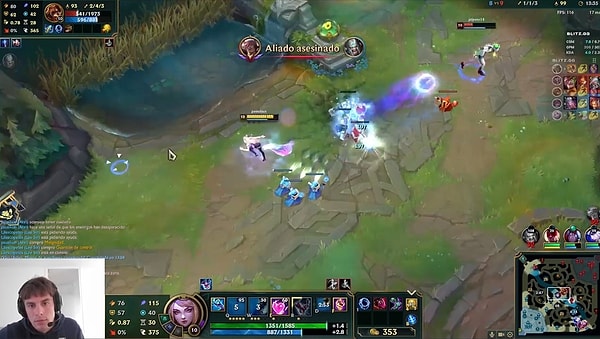 The Olympic athlete was also live-streaming on Twitch while playing League of Legends.