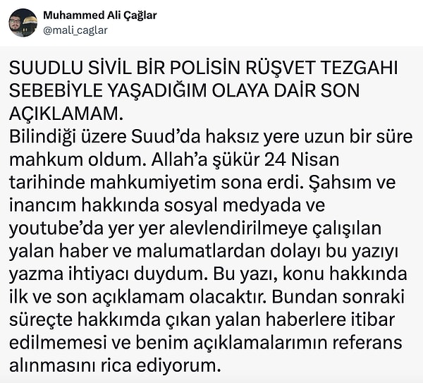 Olan biteni Twitter sayfasında paylaştı.