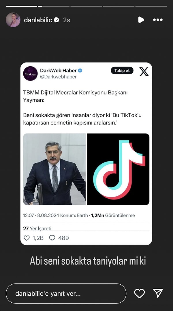 İşte Danla Bilic'in paylaşımı 👇🏻