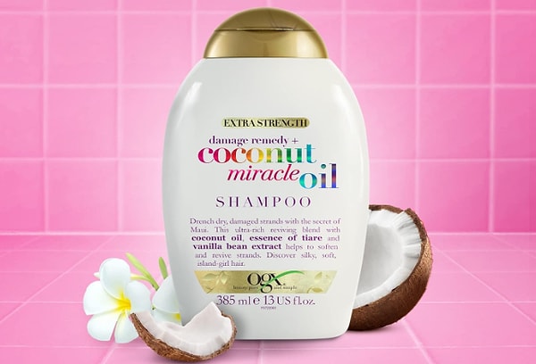 7. OGX Yıpranma Karşıtı Sülfatsız Coconut Miracle Oil Şampuan 385 ml