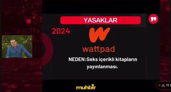 Cüneyt Özdemir de yasaklar hakkında konuştuğu videosunda Wattpad’e değindi ve “Watpadd diye kitap okuma platformunu kapattılar. Seks içerikli kitaplar varmış.  Akılları fikirleri sekste.” dedi.