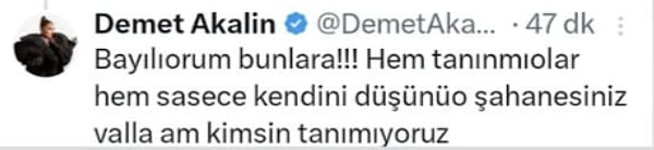 Oyuncuyu tanımadığını söyleyen Akalın'in Gülsüm Ali'ye tepkisi dikkat çekti.