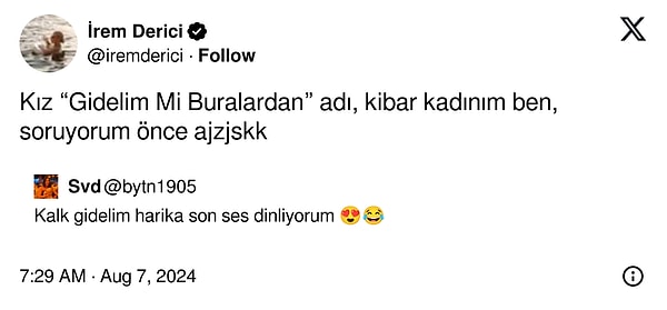 Kibarlık deyince de İrem Derici!