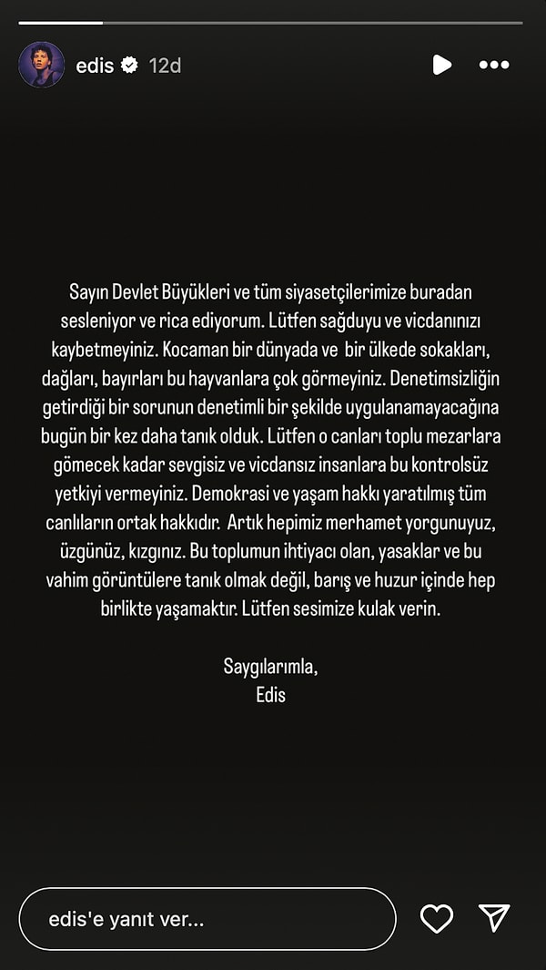 Edis, devlet büyüklerine seslendi.