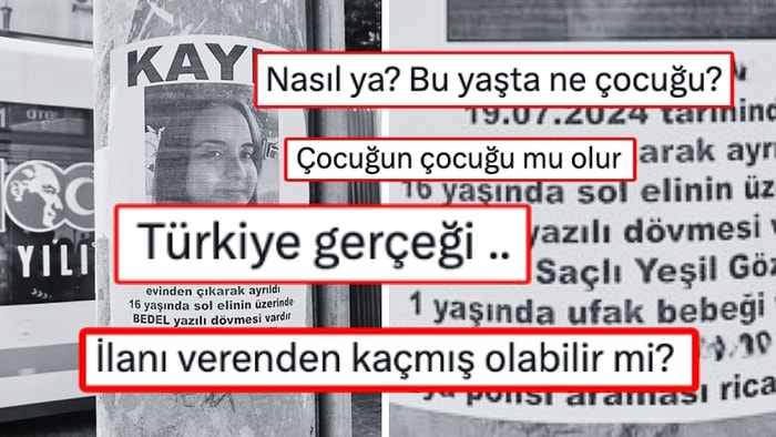 Sosyal Medyada Tartışma Yaratan Kayıp İlanı: 16 Yaşında, Bebeği de Var!