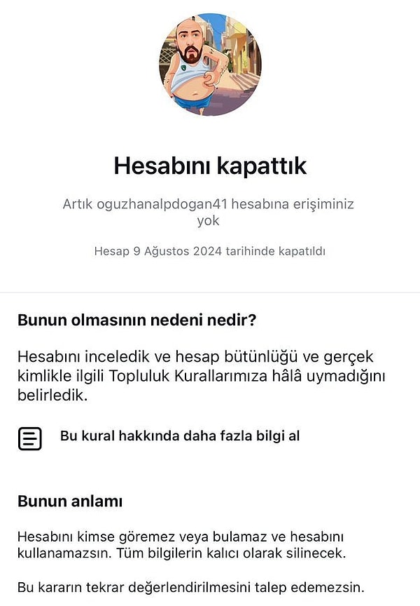 Alpdoğan Twitter hesabından “instagram hesabımı hiçbir şey yokken kalıcı kapatmış aloo yetkililer açın hesabımı içerde bi buçuk milyon takipçi kaldı alooo” mesajını yayınladı.