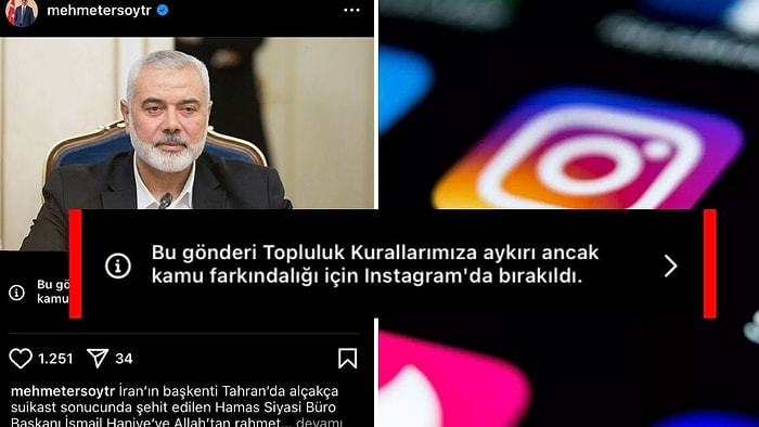 Instagram Açıldı, İlk İsmail Haniye Paylaşımı Fahrettin Altun’dan Geldi: Instagram'dan Haniye Uyarısı