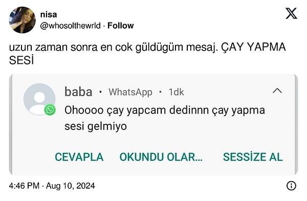 6. "Çay yapma sesi"