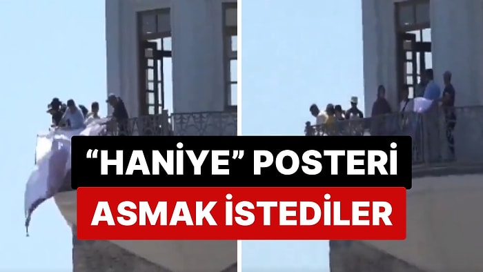 İstanbul'da Kız Kulesi'ne Haniye Posteri Asmak İsteyen Bir Grup Güvenlik Güçleri Tarafından Engellendi