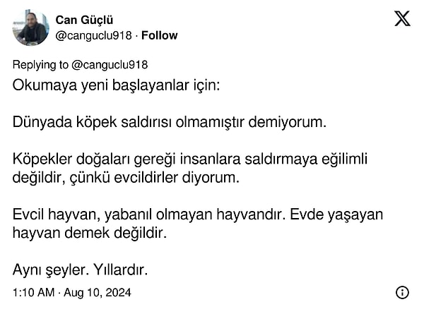 "Köpekler doğası gereği insanlara saldırmaya eğilimli değildir: Evcildir" 👇