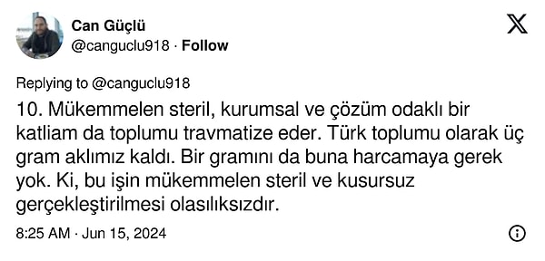 'Çözüm odaklı bir katliam toplumu travmatize eder.' 👇