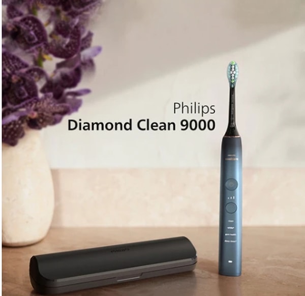 6. Philips Sonicare Diamond Clean 9000 Şarjlı Diş Fırçası,Seyahat Kabı,Sonicare App - Siyah HX9911/88