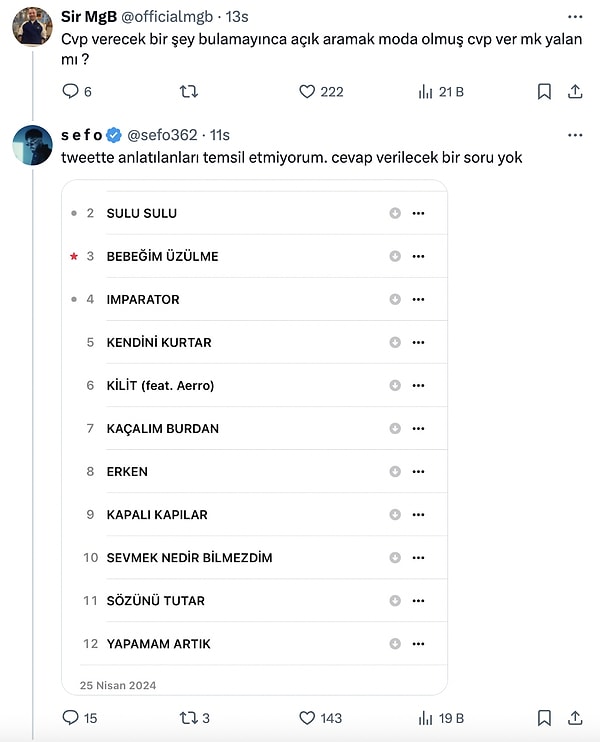 Bir kullanıcının Murat Soner'in açığını aradığını belirtmesine de kayıtsız kalmayan Sefo çareyi parçalarının ss'ini atmakta buldu.