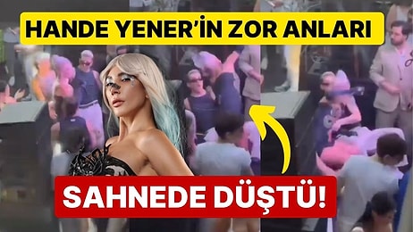 Hande Yener'in Sahnede Zor Anları: Dansçının Bacağına Çarpıp Yere Düştü