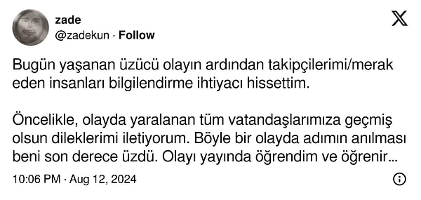 Saldırganın yayınladığı manifestoda ismi geçen yayıncı Zade'de konuya ilişkin açıklamada bulundu.