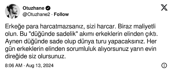 Bir kullanıcı, yeni gelinlere 'maliyetli olun' gibi ilginç bir çağrı yaparak tartışma yarattı. Bu 'tespit'i gören kullanıcılar ise yorumlarını esirgemedi.