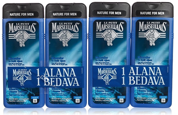 Le Petit Marseillais Duş Jeli Men Serisi Mineral ve Sedir Ağacı (4 x 400 ml)