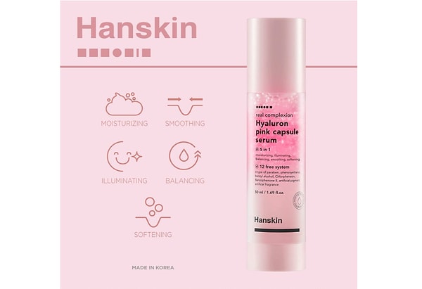 Hanskin Hyaluron Pink Capsule Serum-pembe Yağ Kapsüllü Serum