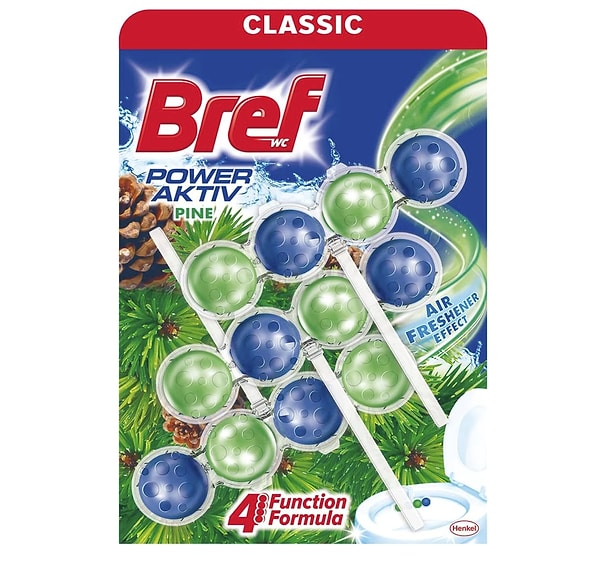 Bref Power Active Çam Kokulu 3'lü Klozet Bloğu 3 x 50 g