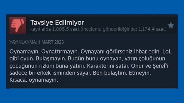 Steam'deki oyun yorumlarını trollemeye ve komik yorumlar bırakmaya oyuncular olarak bayılıyoruz.