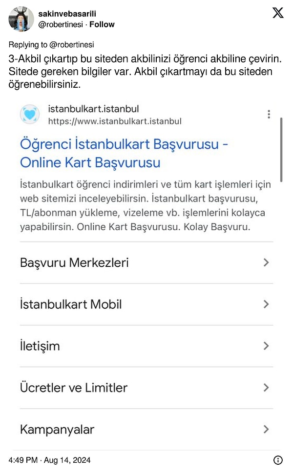 Öğrenci akbili önemli 👇