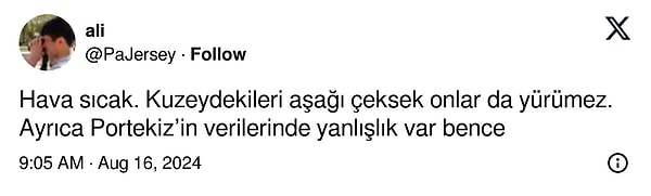 Oturduğumuz yerden eriğimiz şu anlarda 'Hava sıcak...' yorumu da akla yattı. 👇