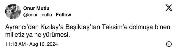 Beşiktaş ile Taksim arası 7.7 kilometre bizden söylemesi... 👇