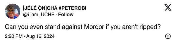 5. "Kaslı değilseniz Mordor'a karşı durabilir misiniz?"