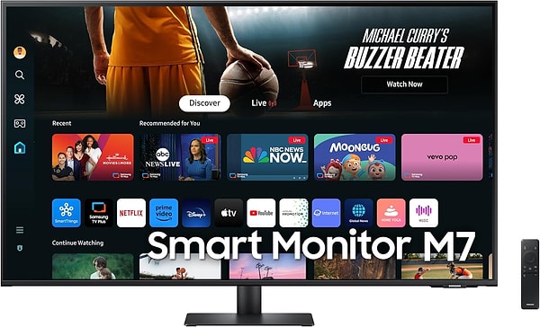 8. Samsung M7 LS43DM702UUXUF, 43" inç, UHD, 3840 x 2160, 4K, 4ms 60Hz, HDR10, Akıllı Monitör (2024 Model)