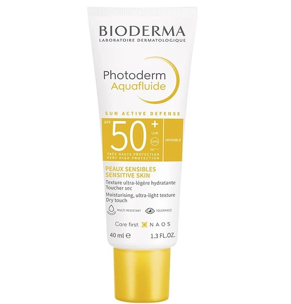 Bioderma Photoderm Aquafluid SPF50+ Tüm Ciltler için Yüksek Korumalı Su Bazlı Yüz Güneş Kremi 40 Ml