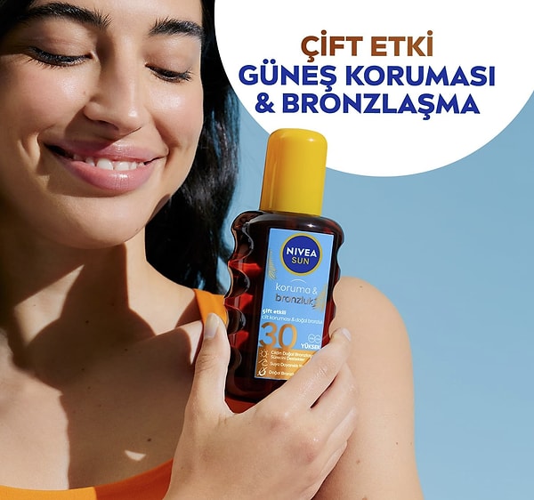 NIVEA'nın bu özel güneş yağı spreyi, cildin bronzlaşma sürecini doğal ve sağlıklı bir şekilde destekler.