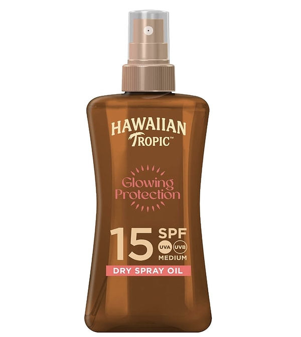 HAWAIIAN TROPIC - Koruyucu Kuru Yağ Spreyi SPF 15 | Hindistan Cevizli ve Guavalı