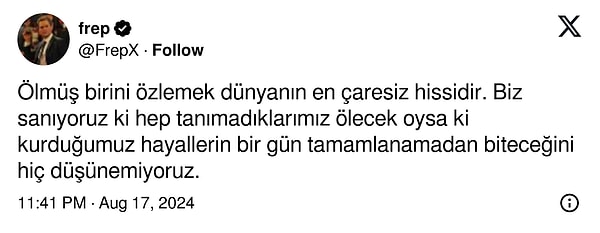 Kimi, sevilen birinin yokluğunun ne kadar derin bir acı getirebileceğini anımsattı.