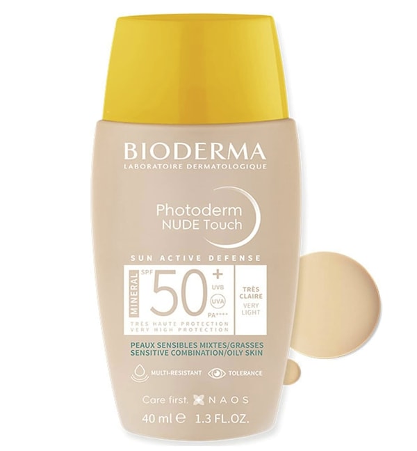 Bioderma Photoderm Nude Touch SPF50+ very Light Karma ve Yağlı Ciltler için Kapatıcı Etkili Yüksek Korumalı Renkli Güneş Kremi