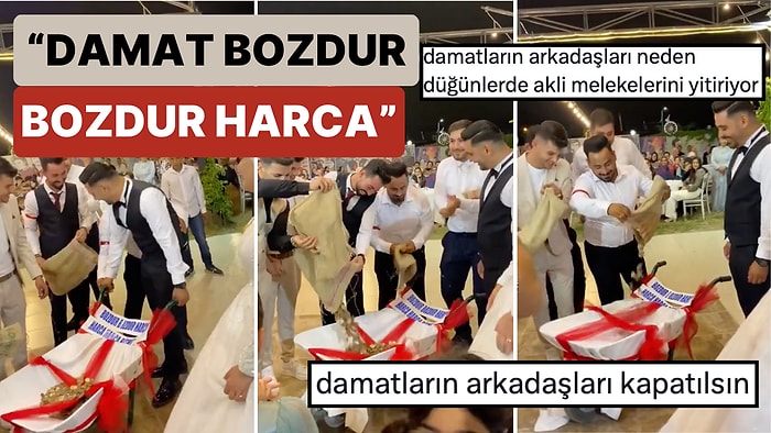 Yine Sahnedeler: Bir Düğünde Damadın Arkadaşları Damada El Arabasıyla Bozuk Para Taktı