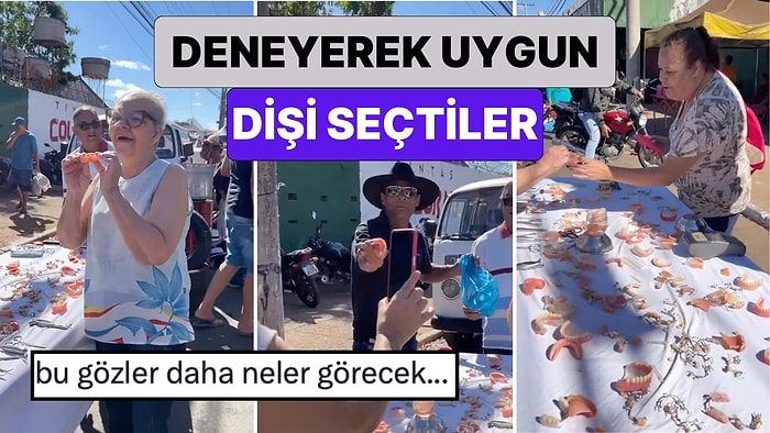 Bu Ne Ara Yaygınlaştı? Brezilya'da Takma Dişlerin Satıldığı Pazar Tezgahı Mideleri Altüst Etti