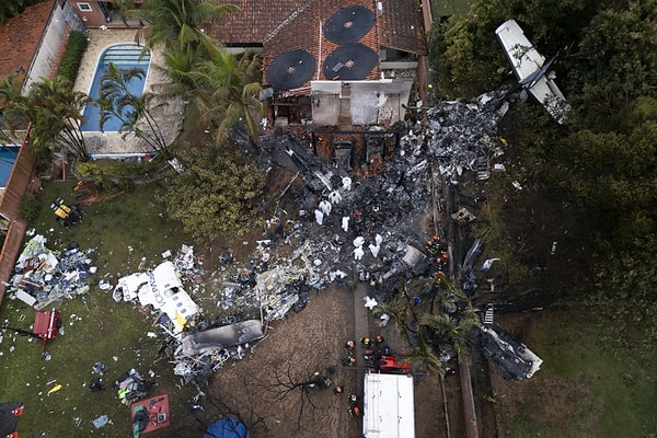 A plane with a capacity of 68 passengers crashed in the city of Vinhedo, Brazil.