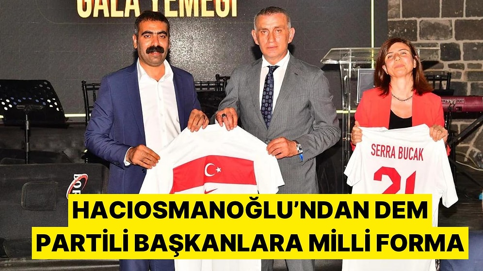 TFF Başkanı İbrahim Hacıosmanoğlu, Diyarbakır'da DEM Parti Eşbaşkanlarına Milli Forma Hediye Etti