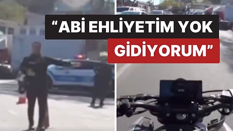 Kaldı mı Böyle Dürüst İnsanlar! Ehliyeti Olmayan Motosikletli Sürücü Trafik Çevirmesinden Böyle Kaçtı