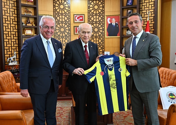 Fenerbahçe Başkanı Ali Koç bugün MHP Genel Merkezi'ne gelerek Devlet Bahçeli ile görüştü.