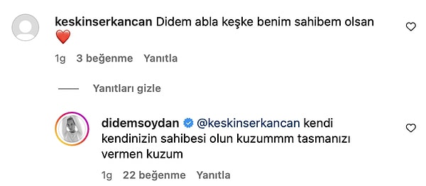 İşte Didem Soydan'ın cevabı 👇🏻