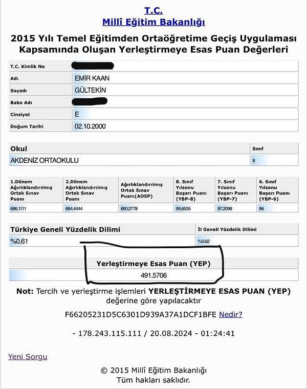 İstanbulspor resmi hesabından bu ortayı değerlendirerek, kullanıcıyı doğrulayacak şekilde genç futbolcunun sınav sonuç kağıdını paylaştı: